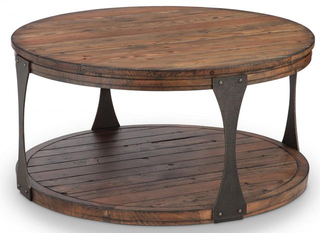 Magnussen Home® Montgomery Bourbon/Aged Iron Round Cocktail Table