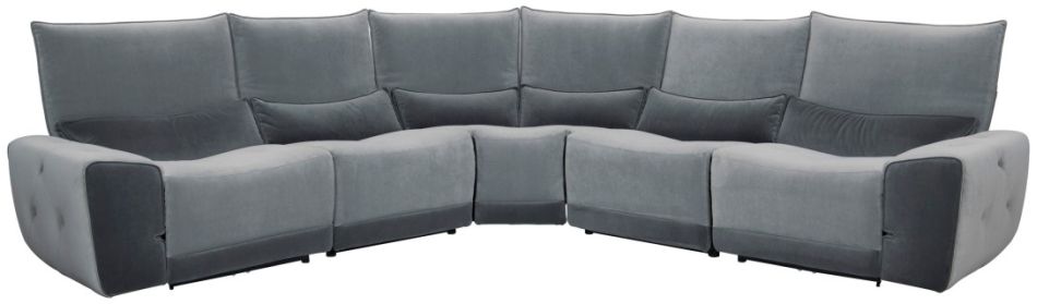Homelegance® Helix Gray 5-Piece Power Reclining Sectional