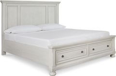 Signature Design by Ashley® Robbinsdale Antique White Queen Panel Storage Bed