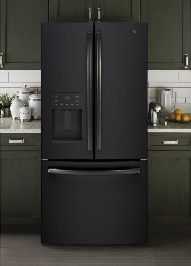 GE® 17.5 Cu. Ft. Black Slate Counter Depth French Door Refrigerator 7