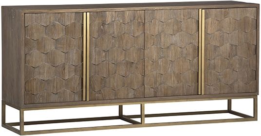 Dovetail Furniture Trento Antique Brass Sideboard-0