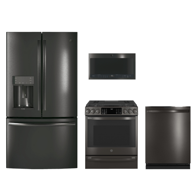 GE® 4-Piece Package with Counter Depth French Door Refrigerator