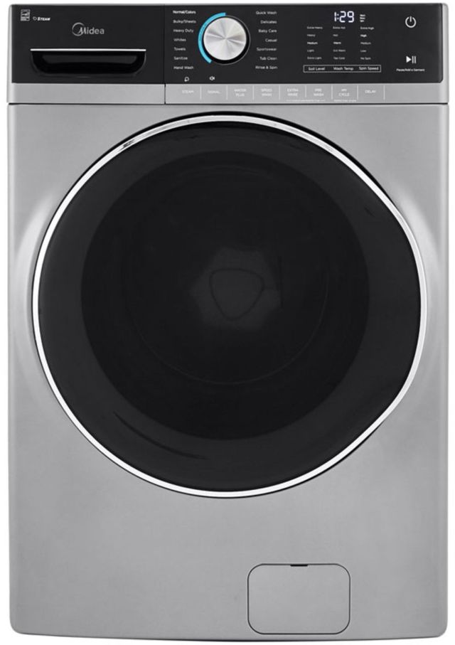 Midea® 5.2 Cu. Ft. Front Load Washer & 8.0 Cu. Ft. Gas Dryer Graphite Laundry Pair 6