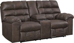 Signature Design by Ashley® Derwin Nut Reclining Loveseat with Console