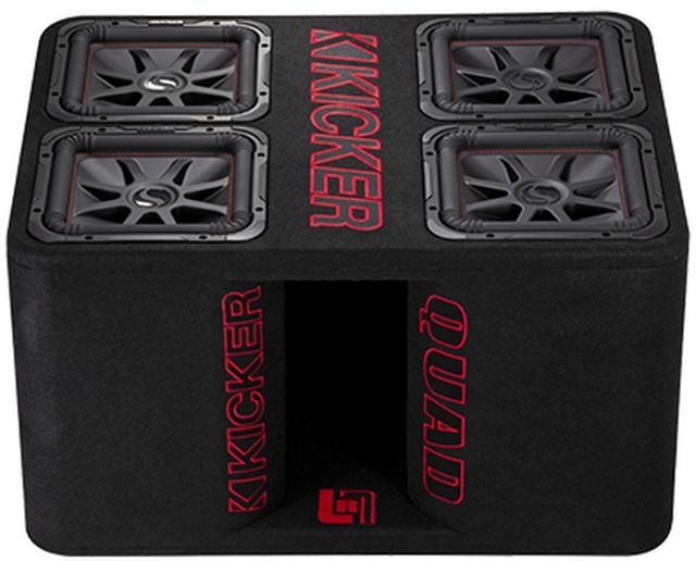 Kicker® QUAD Black 12" 2-Ohm Loaded Subwoofer Enclosure