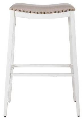Liberty Vintage Series Antique White Backless Barstool-1