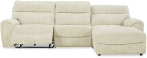 Signature Design by Ashley® Critic's Corner 3-Piece Parchment Power Reclining Sectional with Chaise