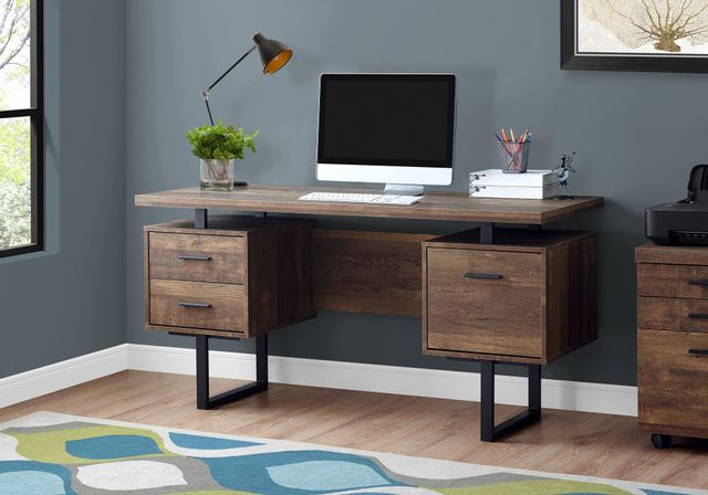 Monarch Specialties Inc. Brown Reclaimed Wood 60" Computer Desk
