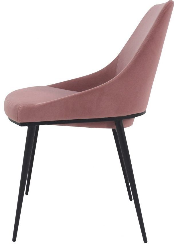 Moe's Home Collection Sedona Pink Velvet Dining Chair M2 2