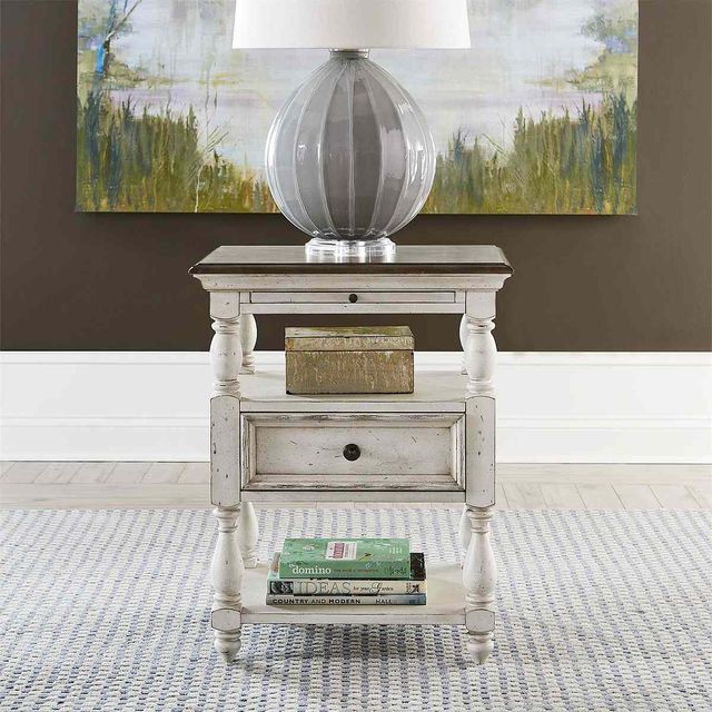 Liberty Furniture Abbey Road Porcelain White Drawer End Table 5