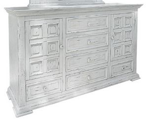 International Furniture Direct Terra Distressed Vintage White Dresser