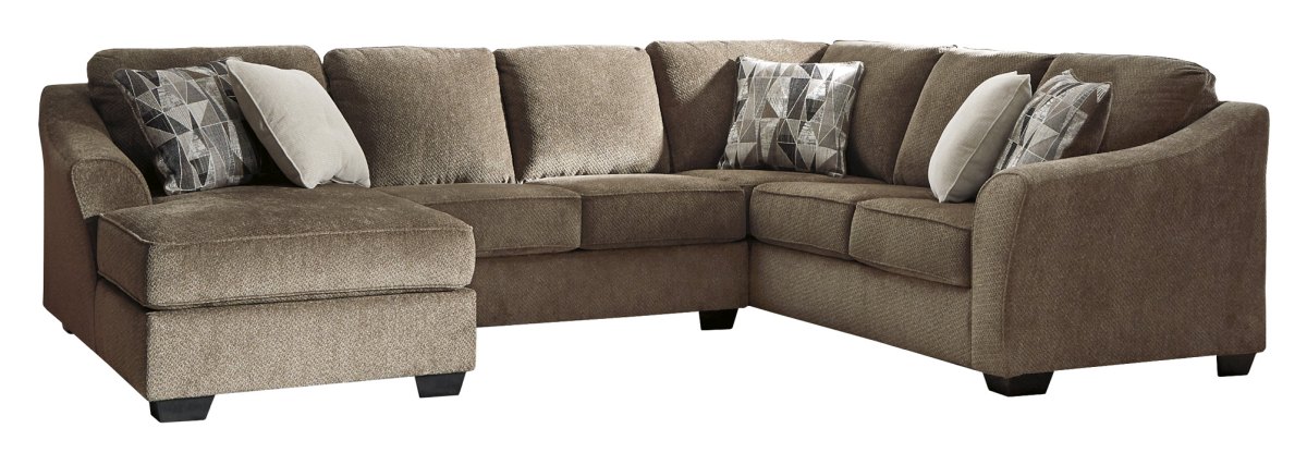 Benchcraft® Graftin 3-Piece Teak Sectional with Chaise