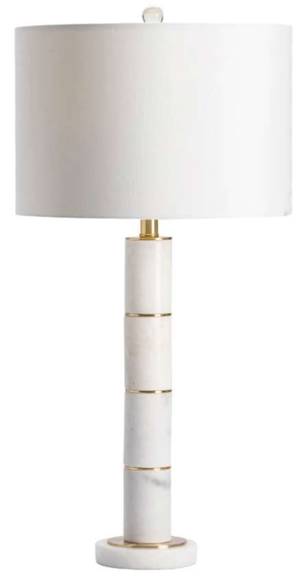 Crestview Collection Marble Column White Table Lamp-0