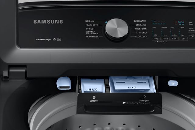 Samsung 5.4 Cu. Ft. Fingerprint Resistant Black Stainless Steel Top Load Washer 5