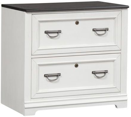 Liberty Furniture Allyson Park Wirebrushed White Bunching Lateral File Cabinet-0