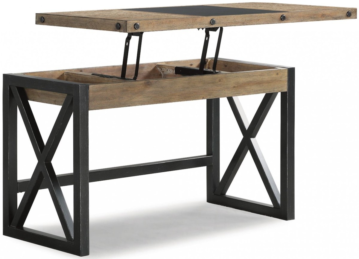 Flexsteel wooden desk with black hardware