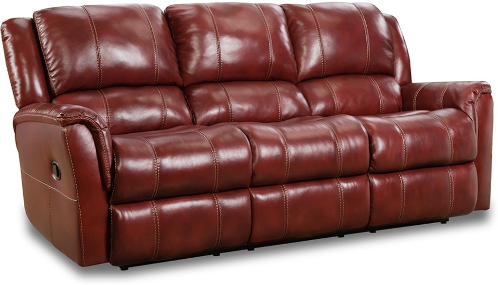 red leather reclining sofa