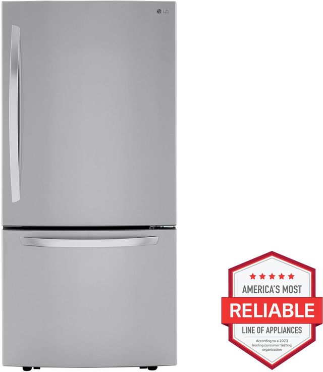 LG 33 in. 25.5 Cu. Ft. PrintProof™ Stainless Steel Bottom Freezer Refrigerator-1
