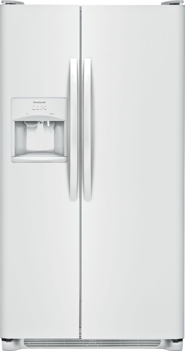 Frigidaire® 25.5 Cu. Ft. Pearl White Standard Depth Side by Side Refrigerator 0