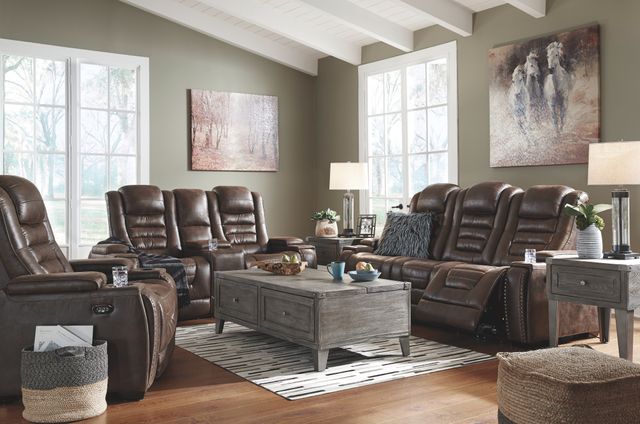 Signature Design by Ashley® Game Zone Bark Power Reclining Sofa with Adjustable Headrest 15