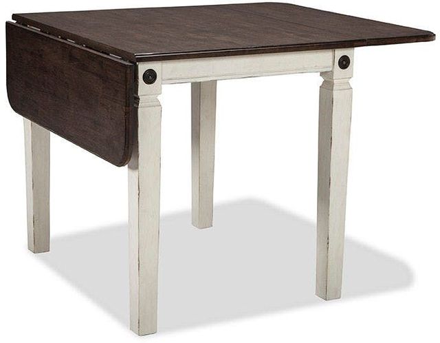 Intercon Glennwood White and Charcoal Drop Leaf Dining Table 1