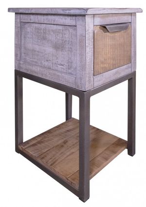 International Furniture Direct Mita Brown/Gray Chairside Table