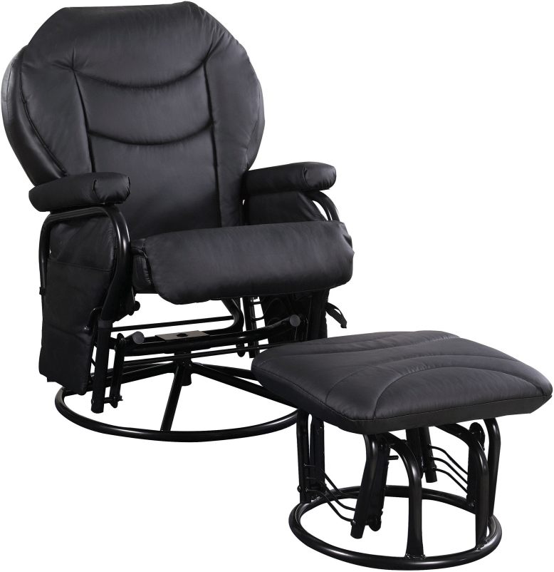 black leather nursing chair