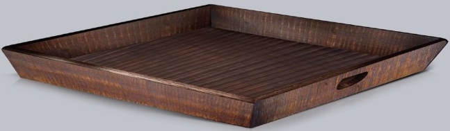 Dark wood ottoman best sale tray