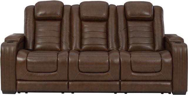 Signature Design by Ashley® Backtrack Chocolate Power Reclining Sofa with Adjustable Headrest-1