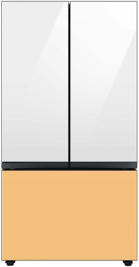 Samsung Bespoke 36" Sunrise Yellow Glass French Door Refrigerator Bottom Panel 1