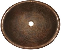 Native Trails Rolled Classic Antique Copper Drop-In Bathroom Sink