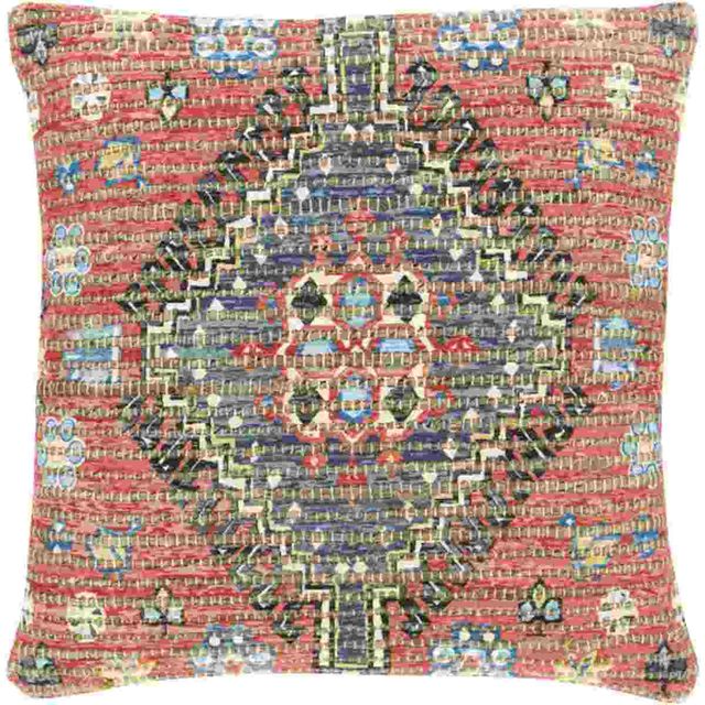 Surya Coventry Bright Red 18"x18" Pillow Shell with Polyester Insert-0