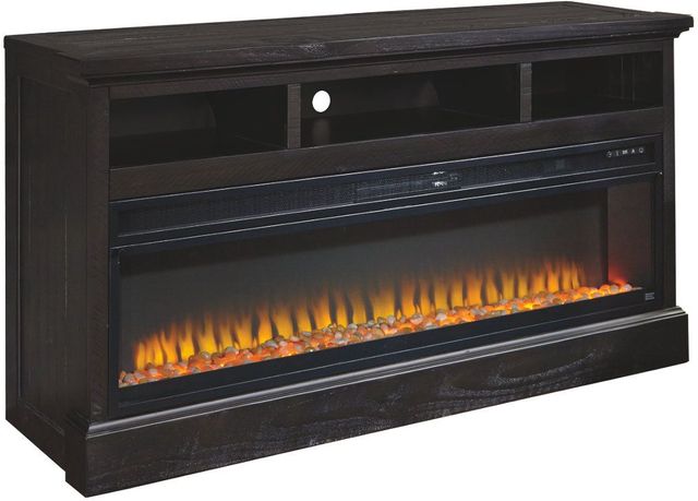 Entertainment Accessories Black Wide Fireplace Insert 1