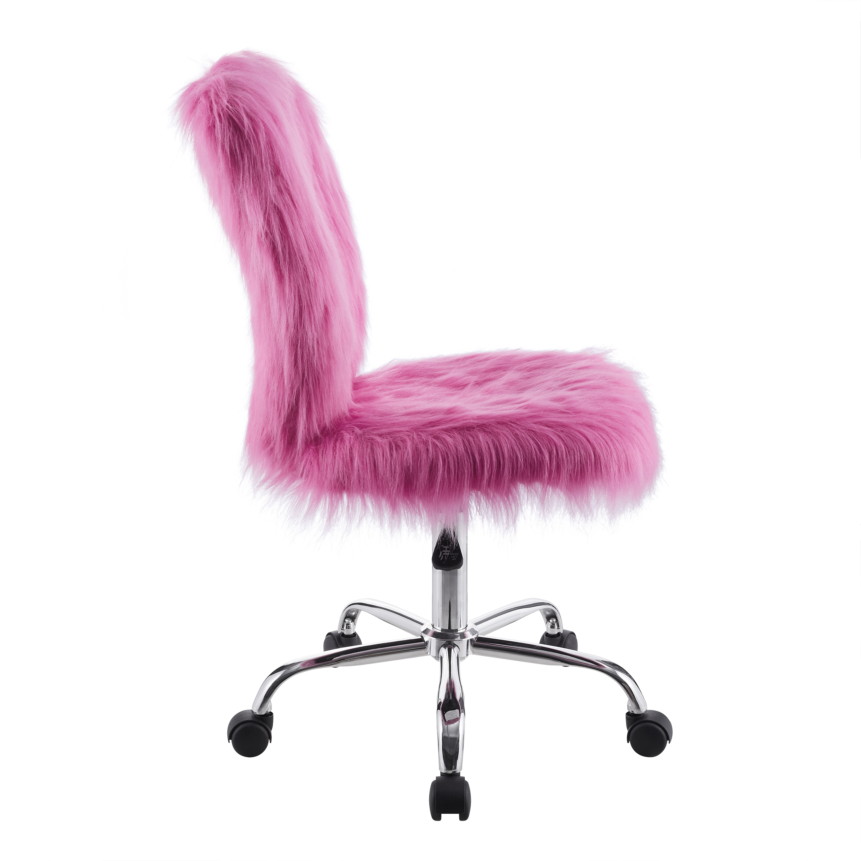 pink faux fur chair