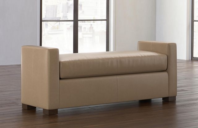 Bassett® Furniture Belmont Light Brown Leather Bench 1