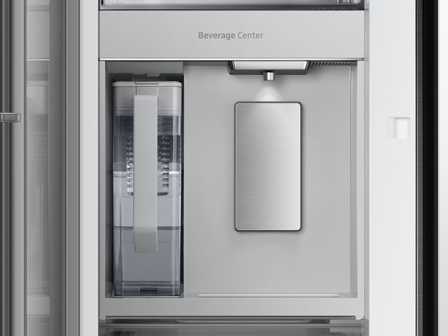 Samsung Bespoke 30 Cu. Ft. Matte Gray/White Glass 3-Door French Door Refrigerator with Family Hub™ 7