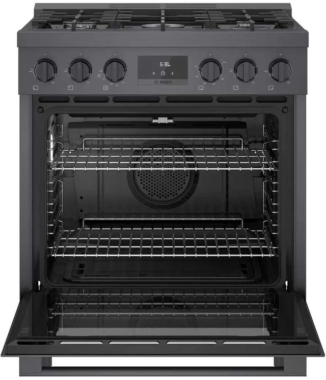 Bosch 800 Series 30" Black Stainless Steel Pro Style Natural Gas Range 1