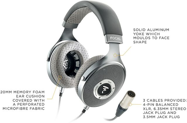 Focal® Clear Gray Over-Ear Headphones 1