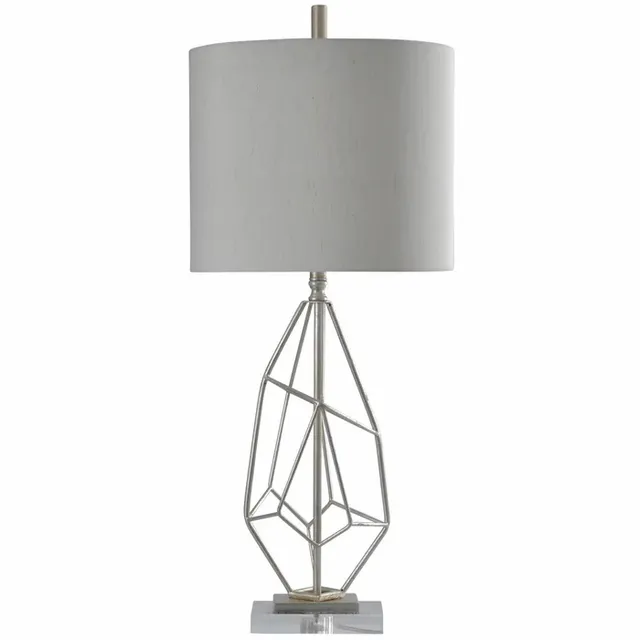  StyleCraft Table Lamp, Silver Leaf/Steel