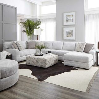 Albany Industries Parchment Sectional With Chaise