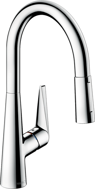 Hansgrohe Talis S Chrome HighArc Kitchen Faucet, 2-Spray Pull-Down, 1.75 GPM