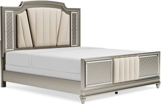 Signature Design by Ashley® Chevanna Platinum King Upholstered Panel Bed