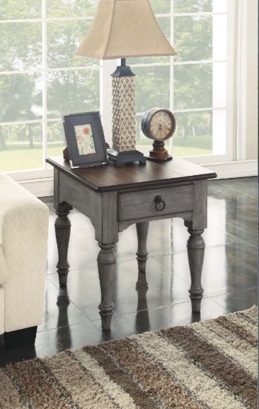 Flexsteel® Plymouth® Distressed Graywash End Table 6