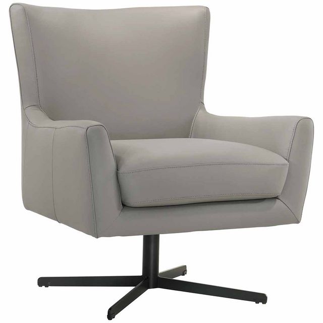 New Classic Acadia Slate Gray Leather Swivel Chair-0