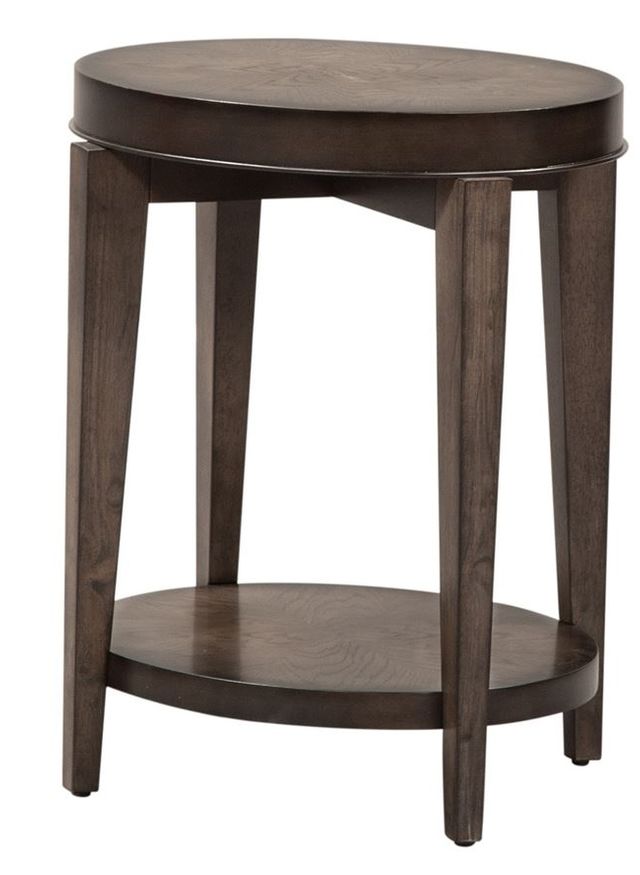 Liberty Furniture Penton Espresso Stone Oval Chair Side Table-1