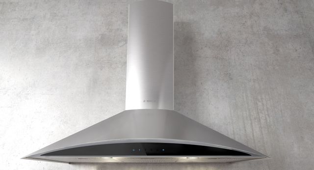 Elica Techne Series Foglia 30" Stainless Steel with Black Glass Wall Mounted Range Hood