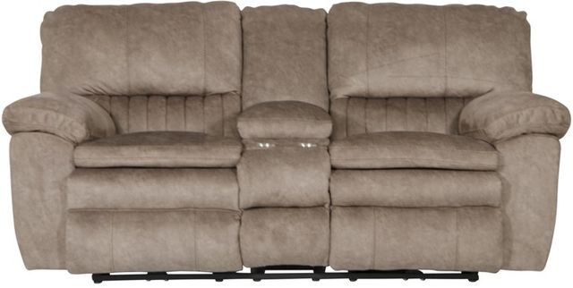 Catnapper® Reyes Portabella Power Reclining Lay Flat  Console Loveseat with Storage and Cupholders 1