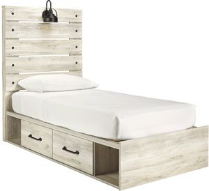 Signature Design by Ashley® Cambeck Whitewash Twin 4-Drawers Panel Storage Bed