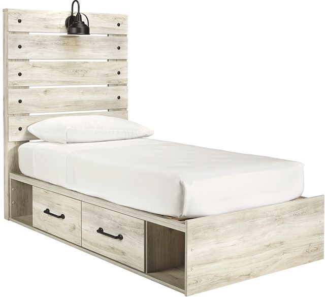 Signature Design by Ashley® Cambeck Whitewash Queen Panel Bed with 4 Drawers 15