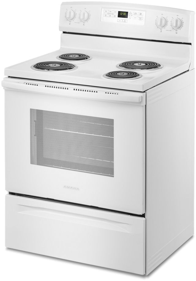 Amana® 30" Black on Stainless Free Standing Electric Range 18